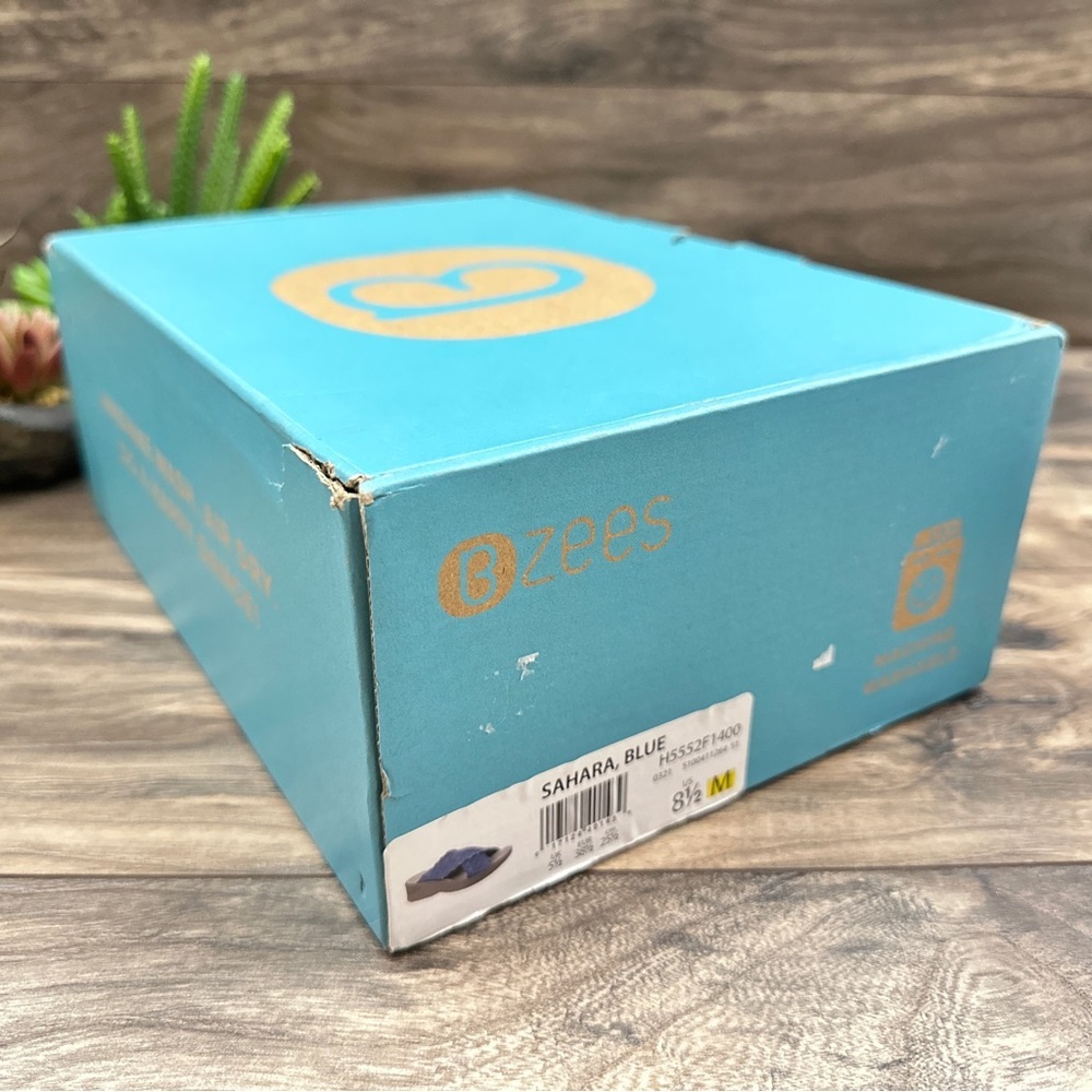 NIB Bzees Sahara Comfort Stretch Slide Wedge Sandal 8.5M 38.5 Blue - Picture 11 of 12